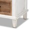 Baxton Studio Glynn Rustic Farmhouse Weathered Two-Tone White and Oak Brown Finished Wood 1-Drawer Nightstand 178-11405-Zoro - alternate 7